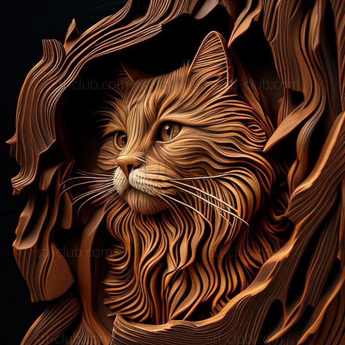 3D model st Norwegian Forest cat (STL)